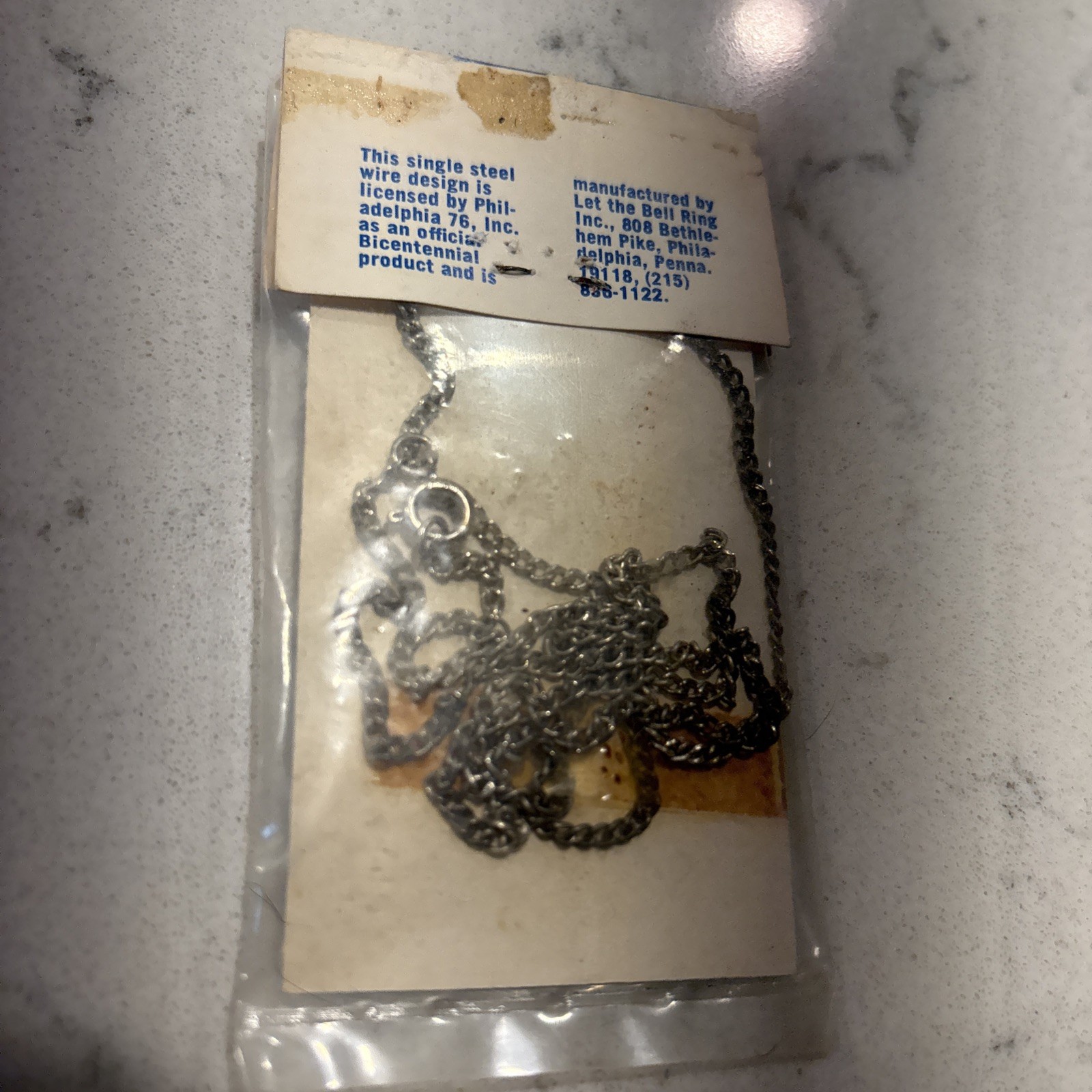 Vintage Souvenir Philadelphia 1976 Bicentennial Jewelry Necklace 76ers Pendant