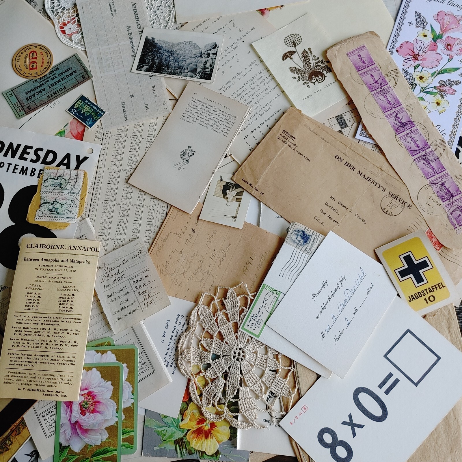 1 Lb. Vintage Paper Ephemera Lot Junk Journals Mixed Media Craft Collage