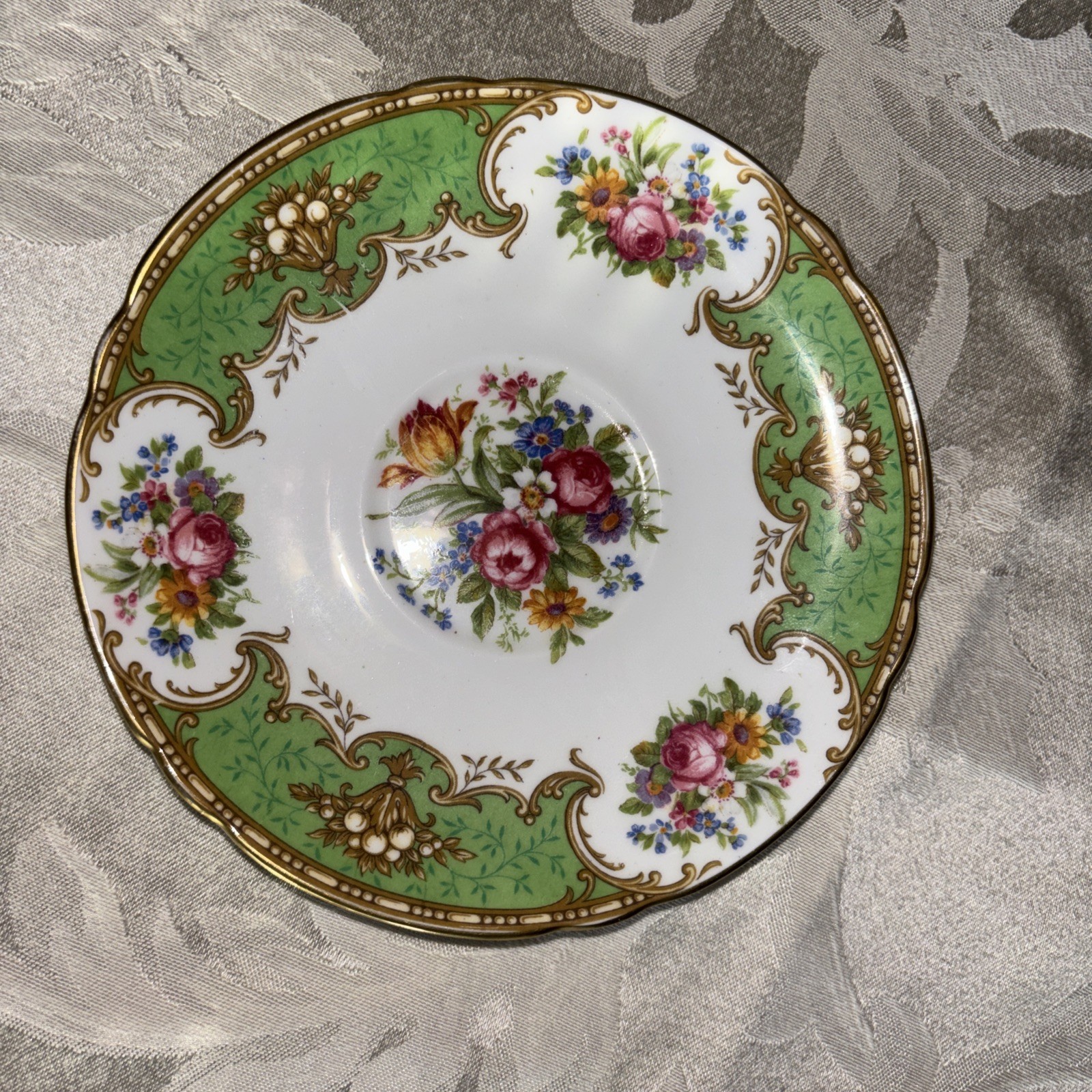 Shelley England Duchess Fine Bone Footed China Cup & Saucer Green