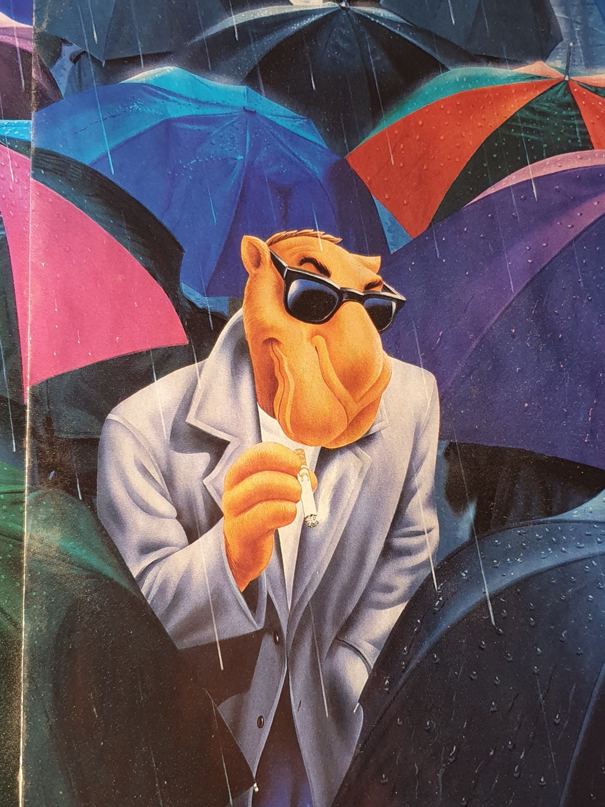 Camel Lights Joe Camel Umbrellas 1997 Original Print Ad Multicolor