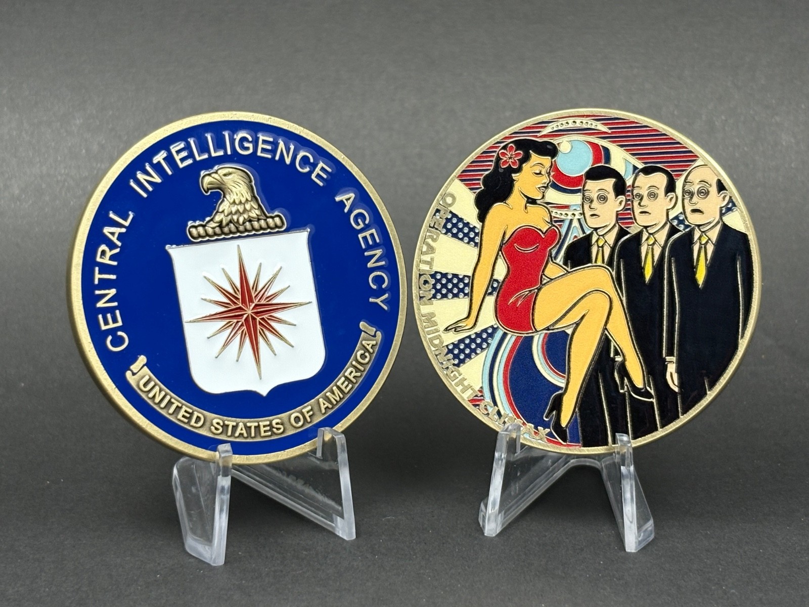 2″ CIA PROJECT MKULTRA OPERATION MIDNIGHT CLIMAX CHALLENGE COIN PSYOPS HUMNIT
