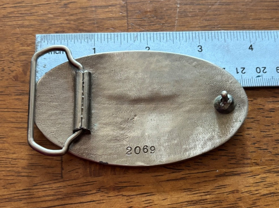 VINTAGE AUSTIN NICHOLS WILD TURKEY BELT BUCKLE 101 BOURBON WHISKEY BERGAMOT