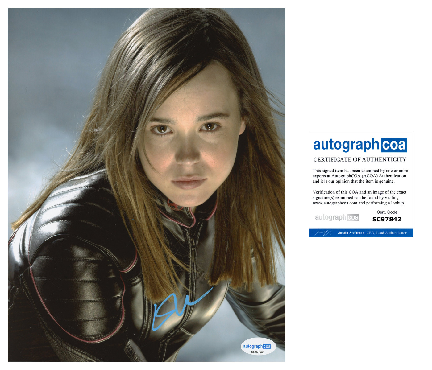 ELLIOT PAGE ELLEN PAGE AUTOGRAPH SIGNED 8×10 PHOTO X-MEN JUNO ACOA
