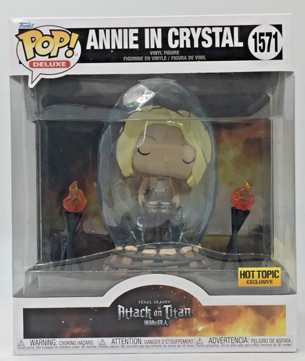 Funko Pop! 6″ Deluxe Attack on Titan Annie in Crystal #1571 Hot Topic Exclusive