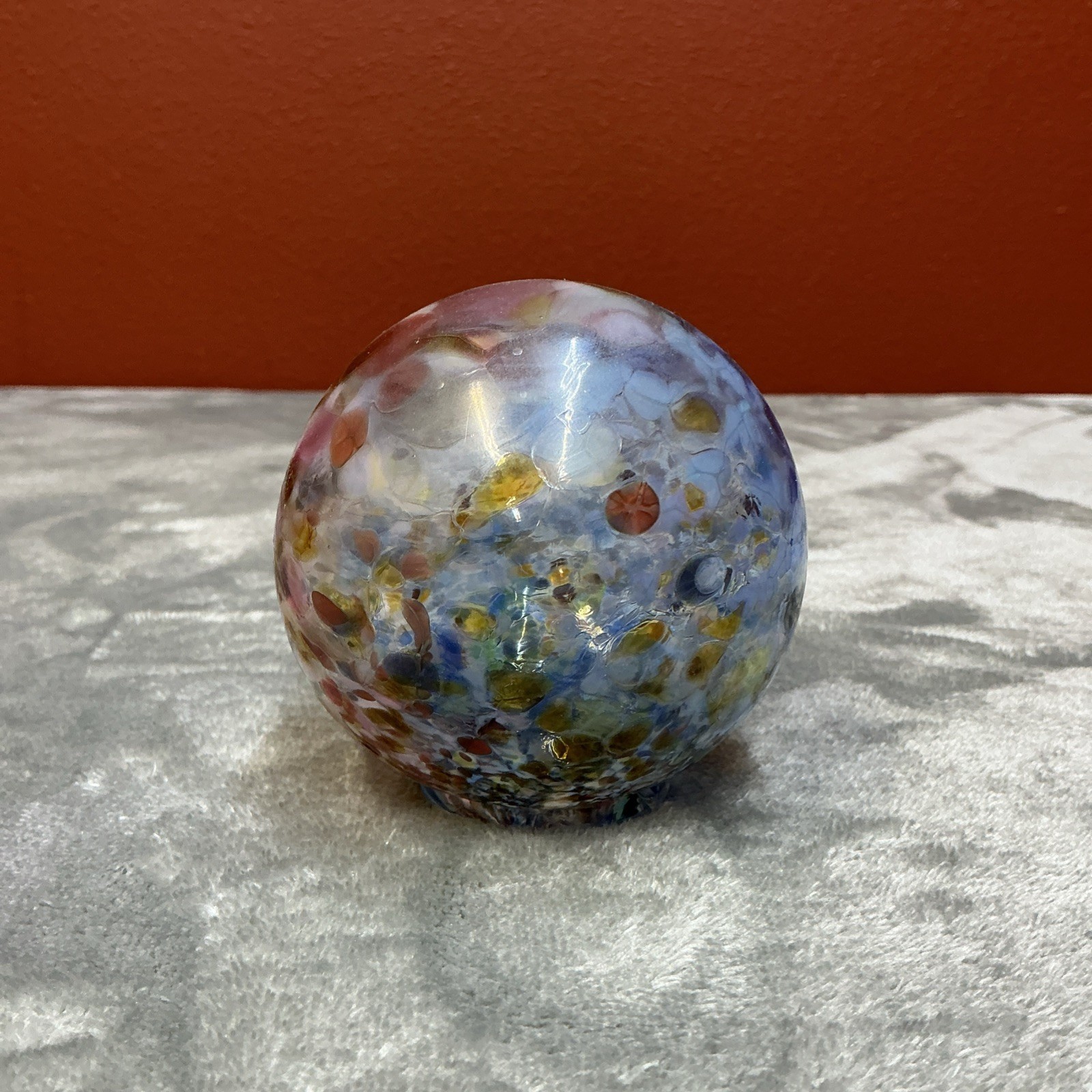 Hand Blown Glass Ball Float From The Mill Casino Oregon Blue multi color Beach