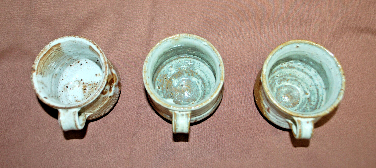 Ceramic 3 Mugs and 3 Candle Holders Handmade Lot of 6 Total T1428