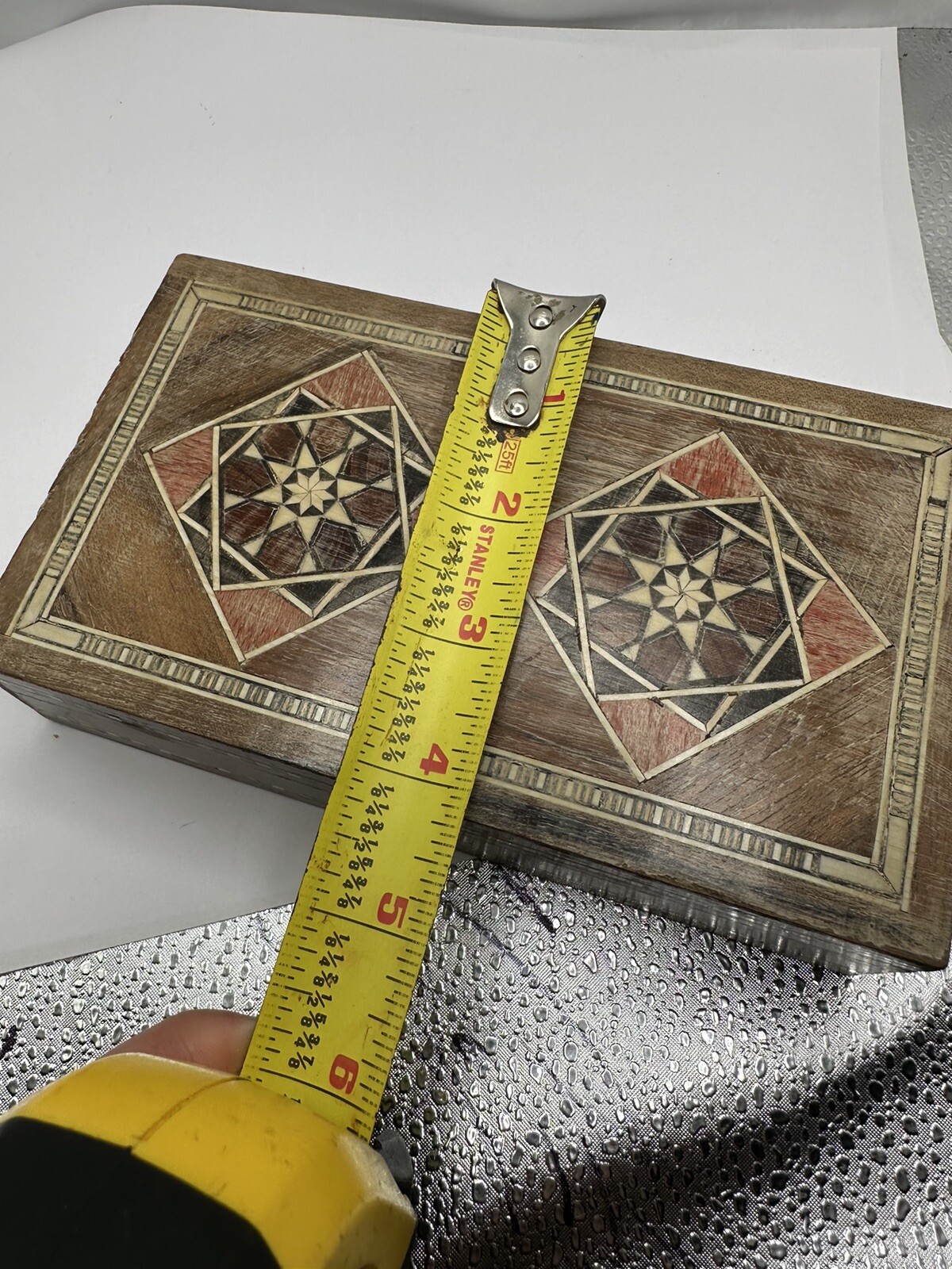 Marquetry Inlay Walnut Jewelry Box Syria