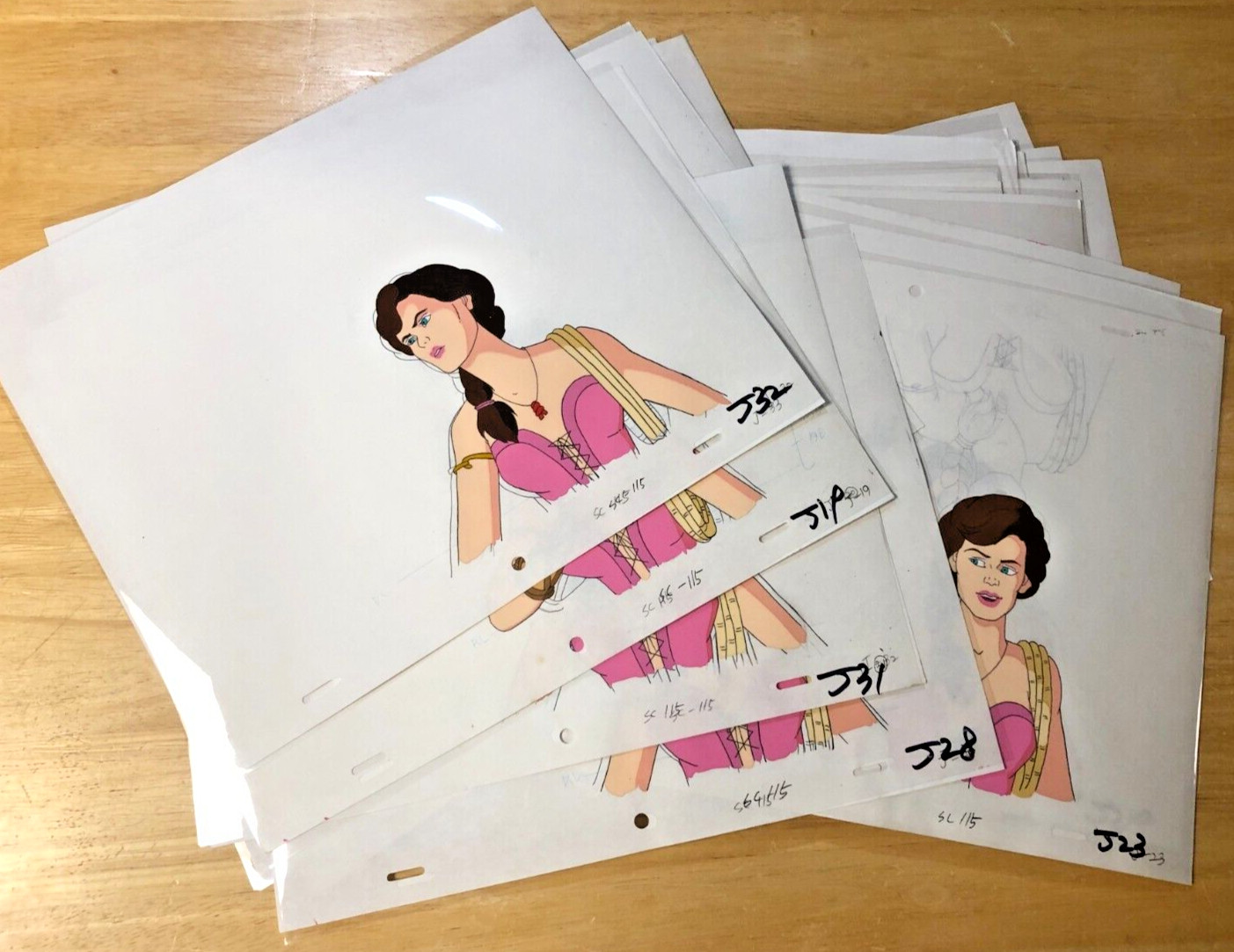CONAN THE ADVENTURER Cartoon Animation Cel Lot of 39 „Jezmine“ 12.5×10.5″