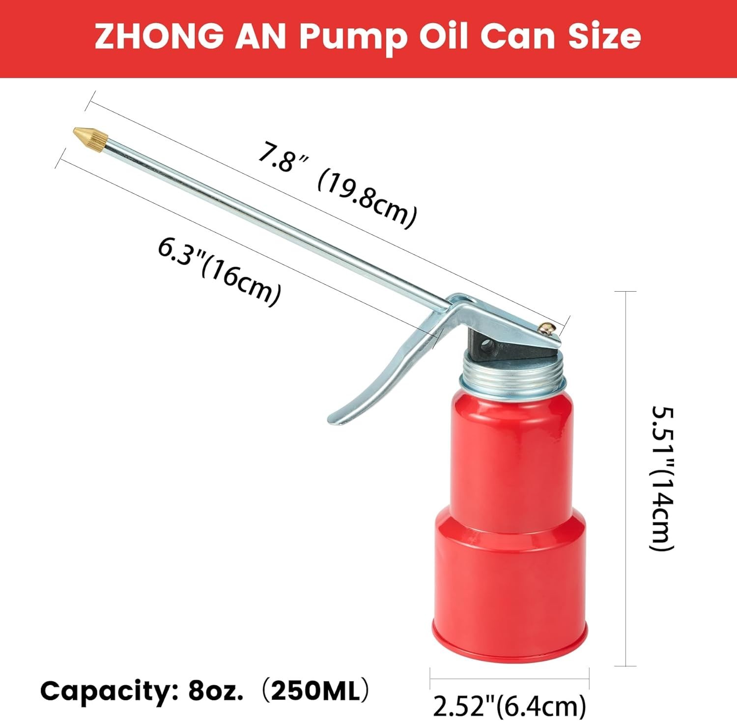 2 Red Metal Oil Pump with Detachable Spout – Perfect for Heavy-Duty Use