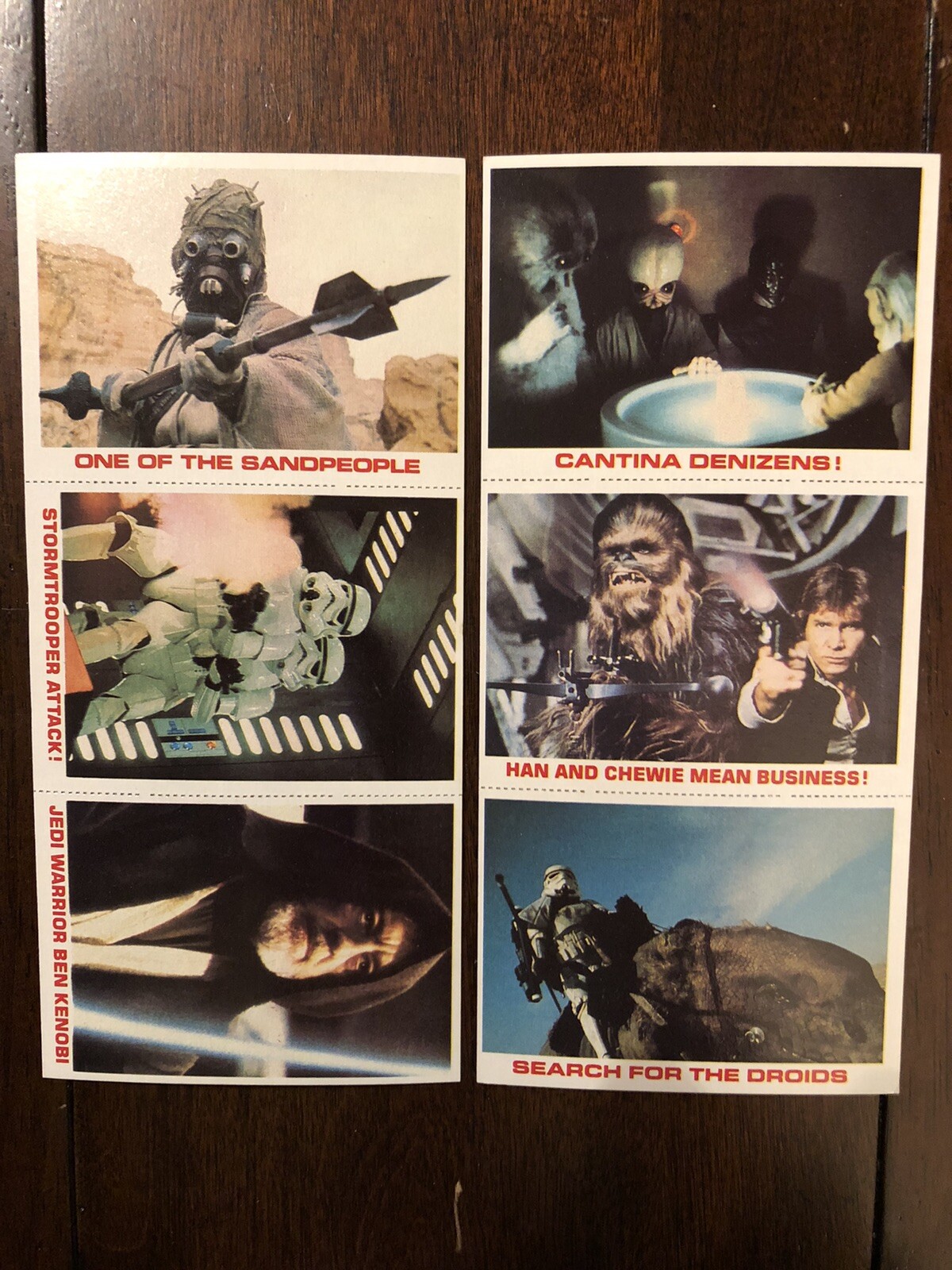 1981 Burger King/Coca-Cola Star Wars 18 Card Set (6) 3 Card Uncut Panels Mint!