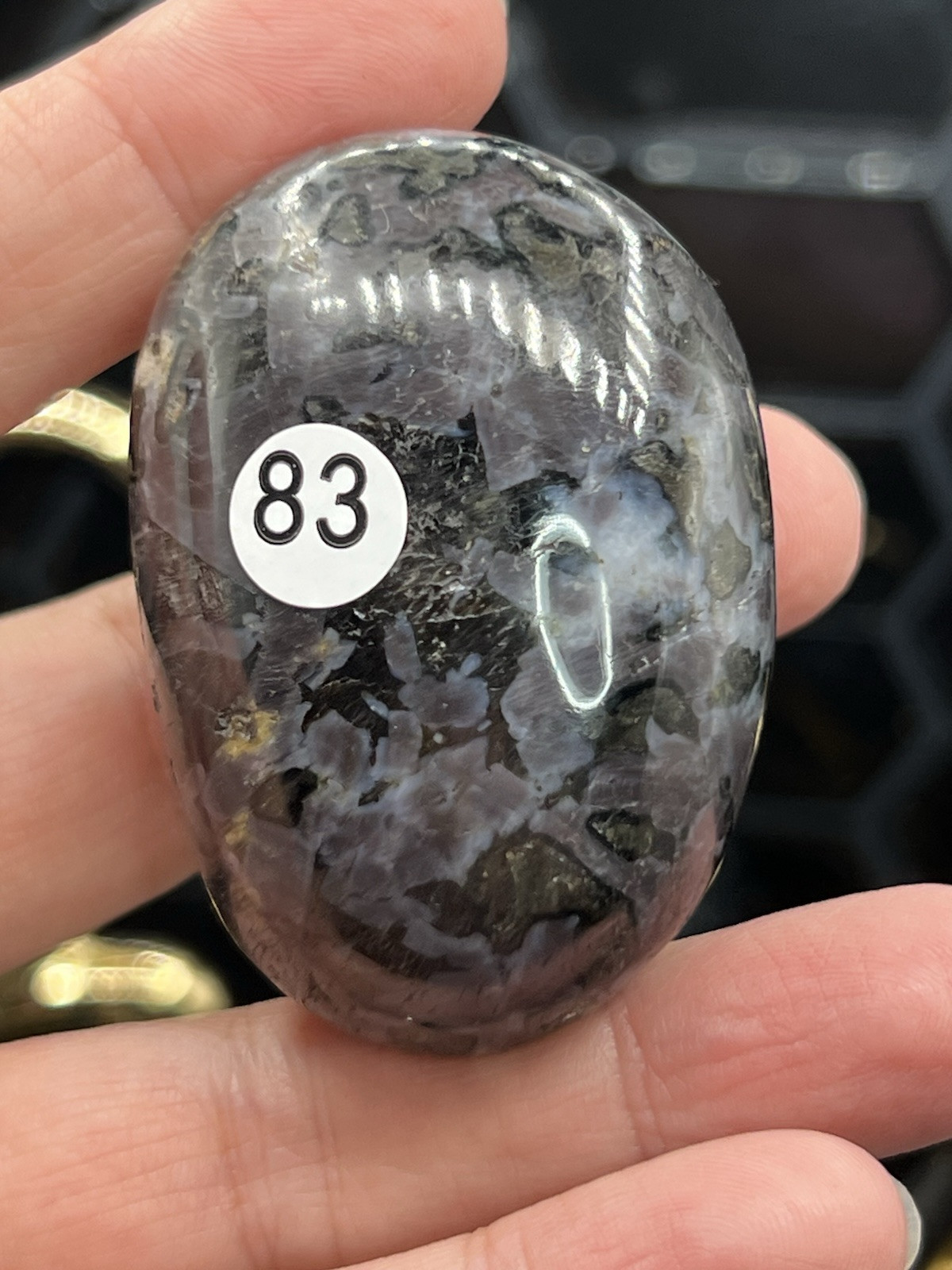Natural Indigo Gabrro „Mystical Merlinite“ Palm Stones Free ship & Gift