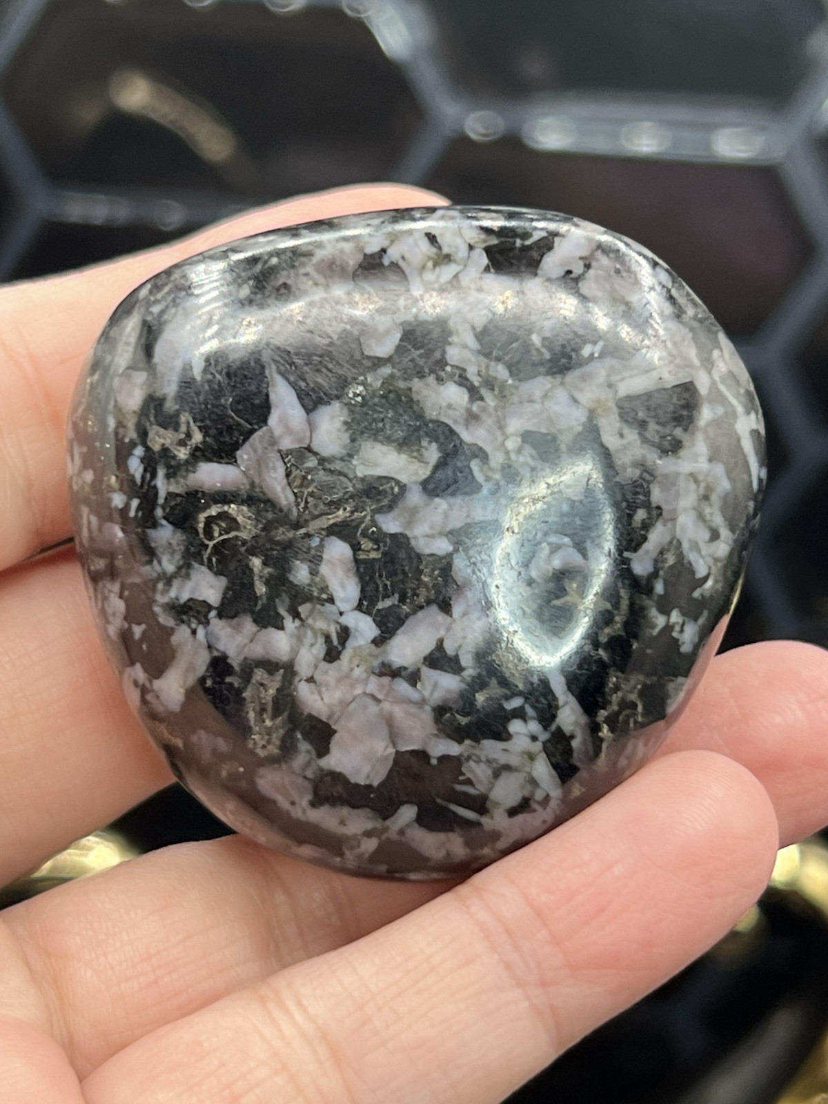 Natural Indigo Gabrro „Mystical Merlinite“ Palm Stones Free ship & Gift