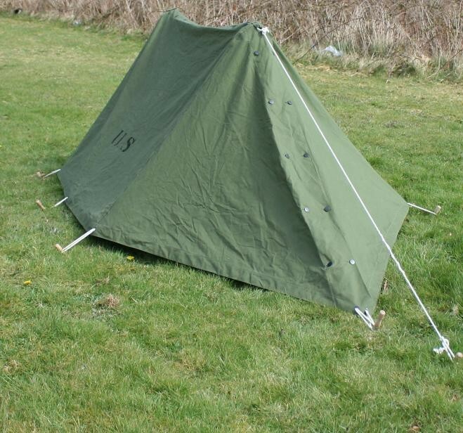 US Military Issue Shelter Half WASHED (EVERYTHING for 1 complete tent)