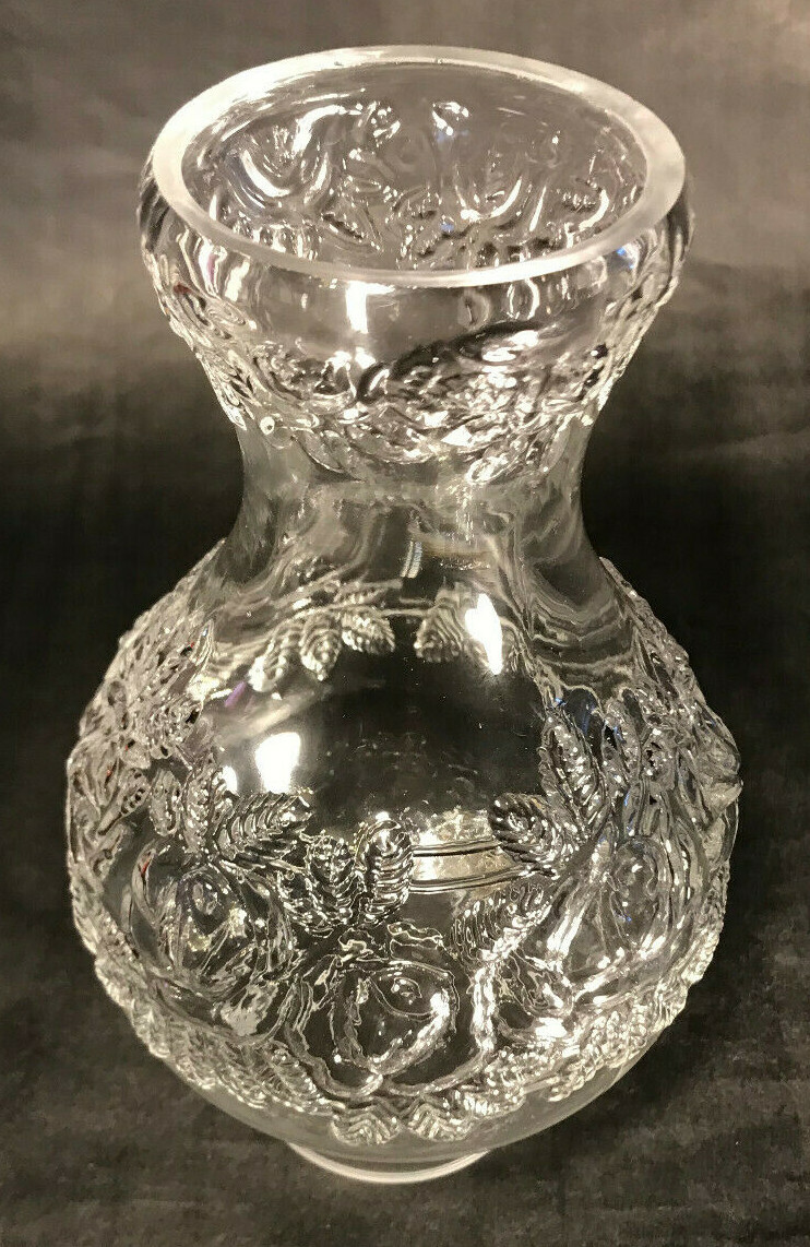 New 3″ x 9 1/4″ Clear Embossed Glass Roses Lamp Chimney, For #2 Burners, #CH015