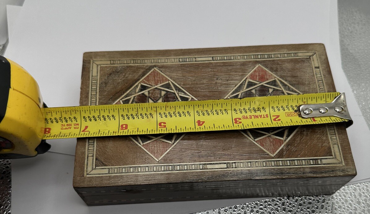 Marquetry Inlay Walnut Jewelry Box Syria