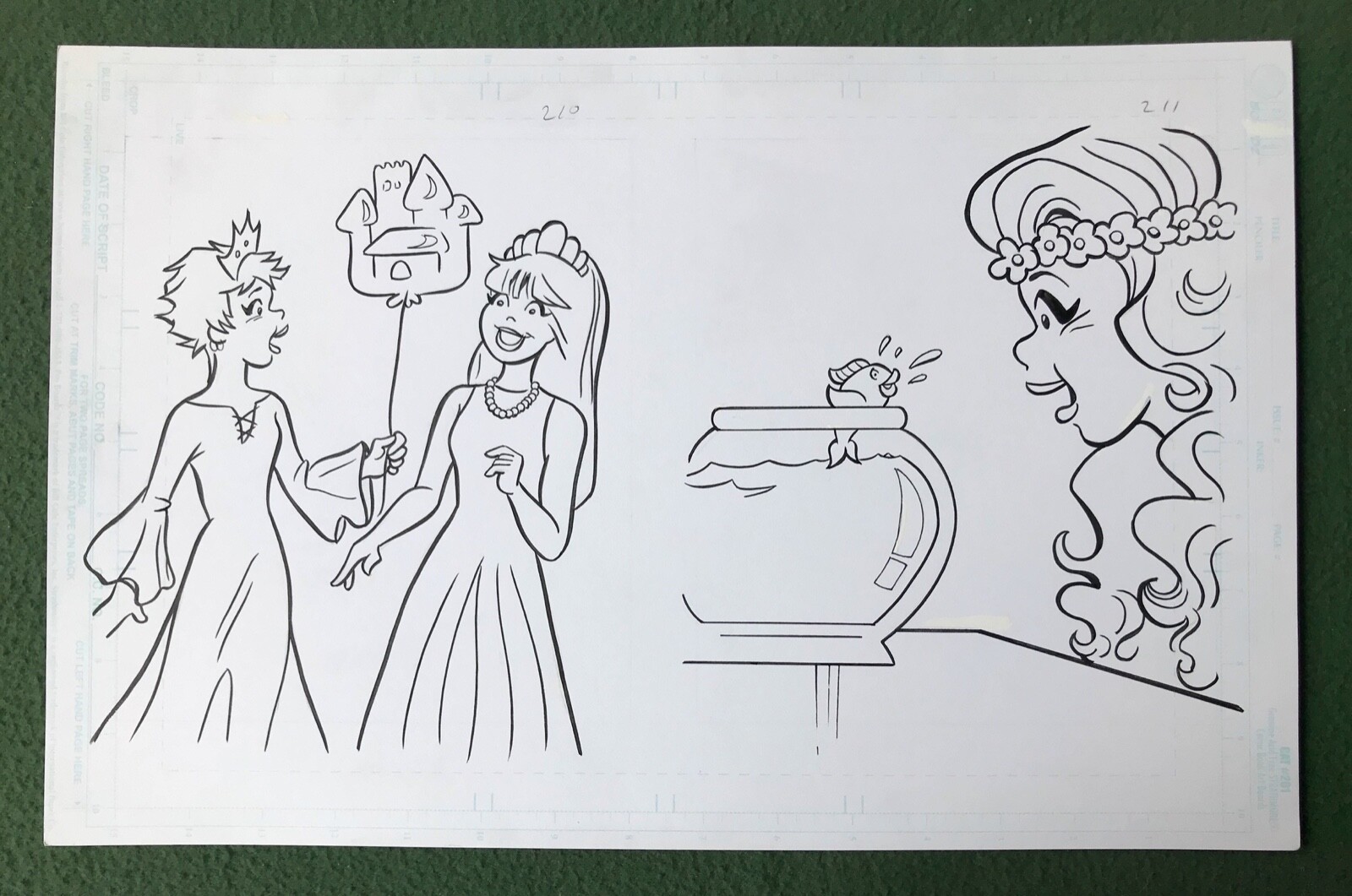 Original Coloring Book Artwork „PRINCESS“ Dan Parent signed by inker goldfish