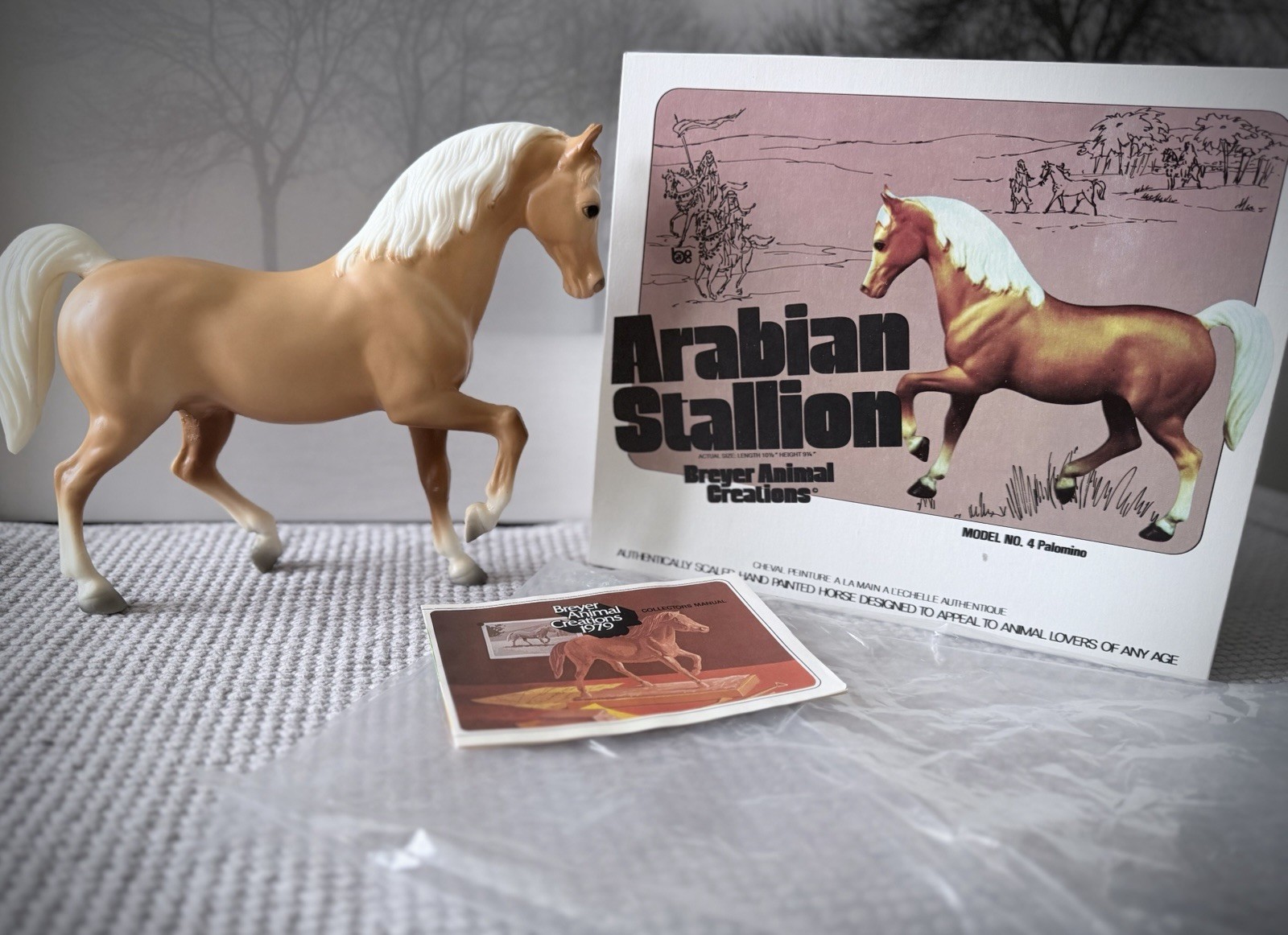 New Factory mint+ Box, Bag, 1979 Manual Breyer Palomino Family Arabian Stallion
