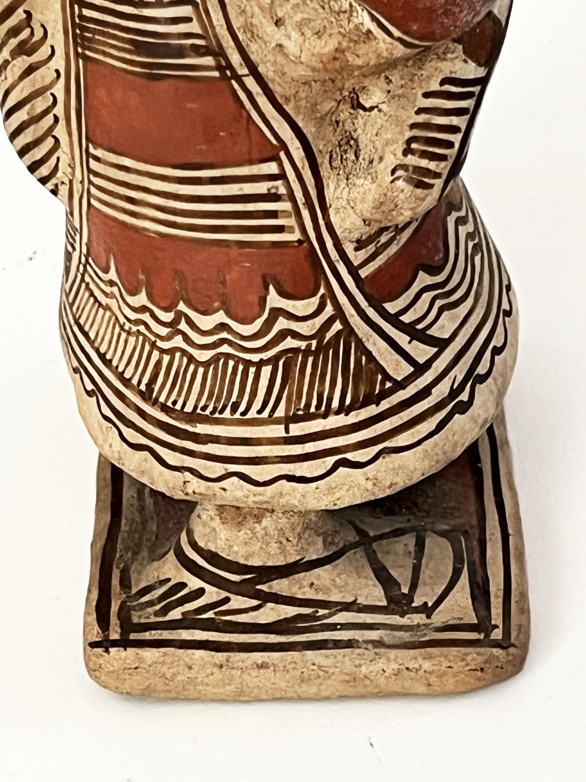 VTG MEXICAN GUERRERO AMEYALTEPEC OAPAN CERAMIC CLAY FOLK ART FIGURE WOMAN & BABY