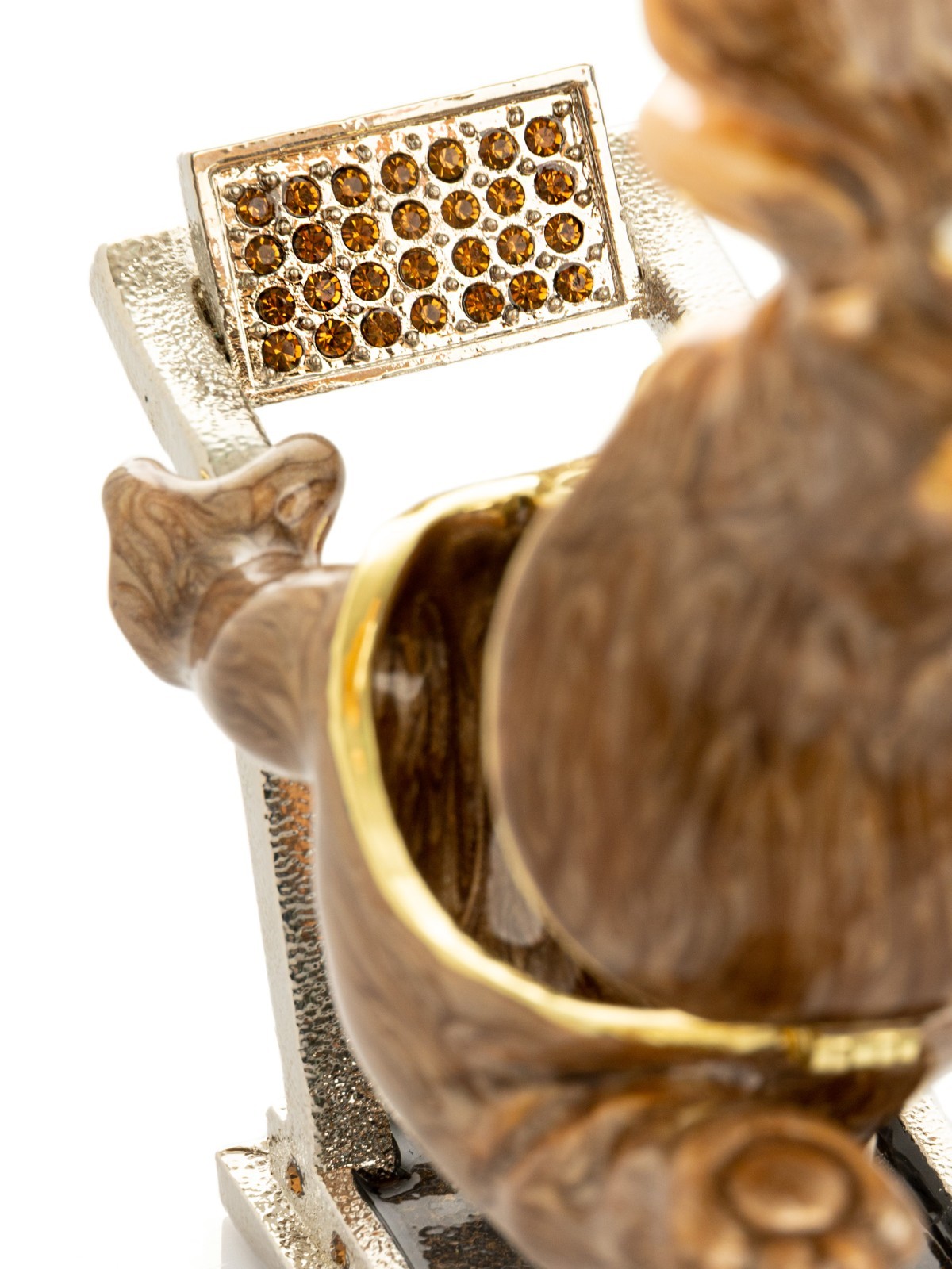 Keren Kopal hippopotamus running Trinket box Decorated with Austrian Crystals