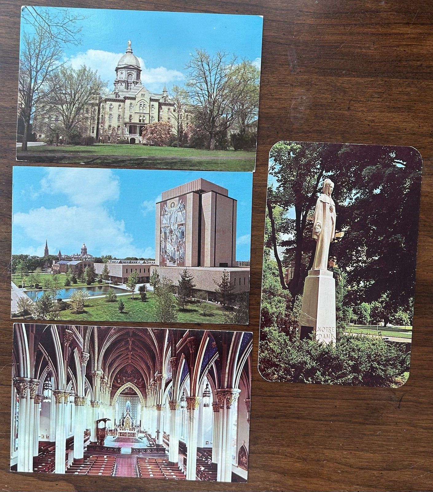 INDIANA IN~University of Notre Dame Lot 4 Postcards~Library, Magnolias, Church