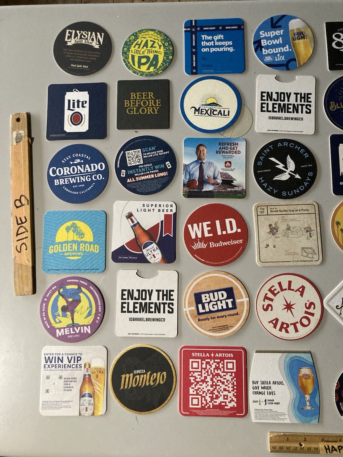 60 Unique Beer Bar Coasters Pint Glass mat coaster Craft Domestic Import Lot B