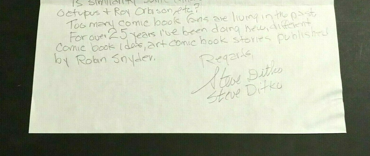 STEVE DITKO SIGNED FULL PAGE LETTER JSA COA LOA RARE MARVEL COMICS SPIDER-MAN