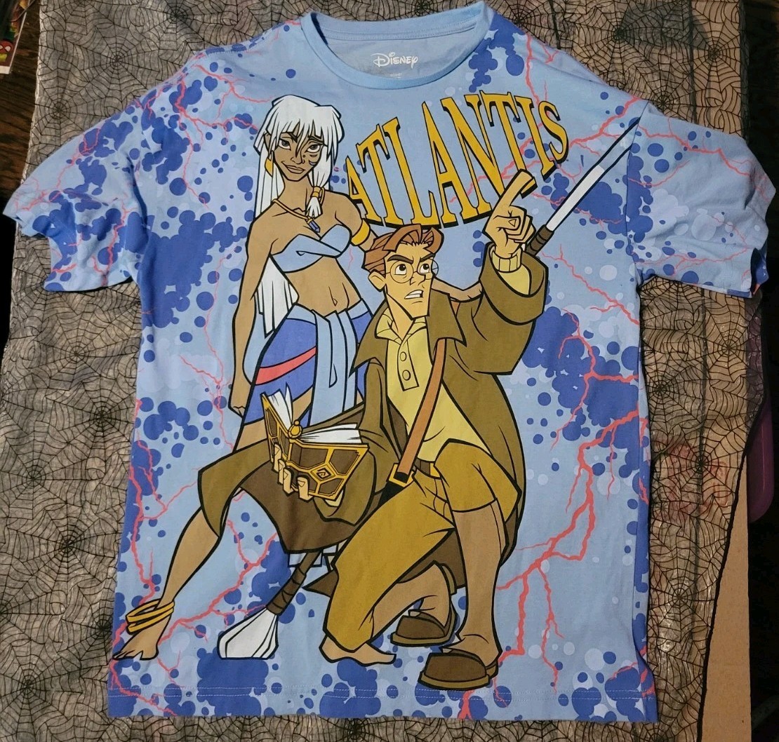 Disney Atlantis The Lost Empire Milo Kida All Over Print Shirt Medium (Fits Big)