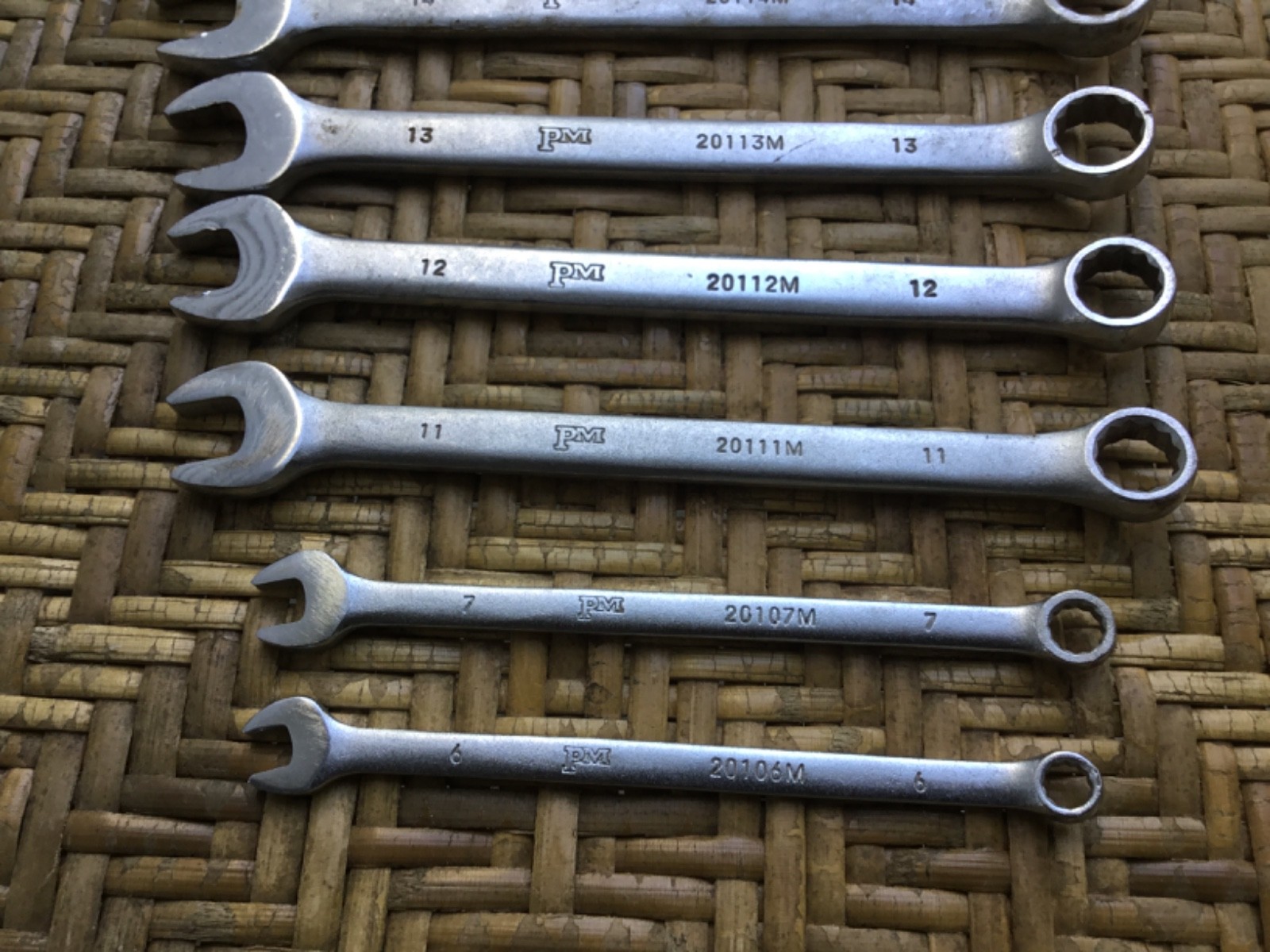 Vintage Popular Mechanics CR-V Metric Combination Wrenches Set of 7, 6MM-17MM