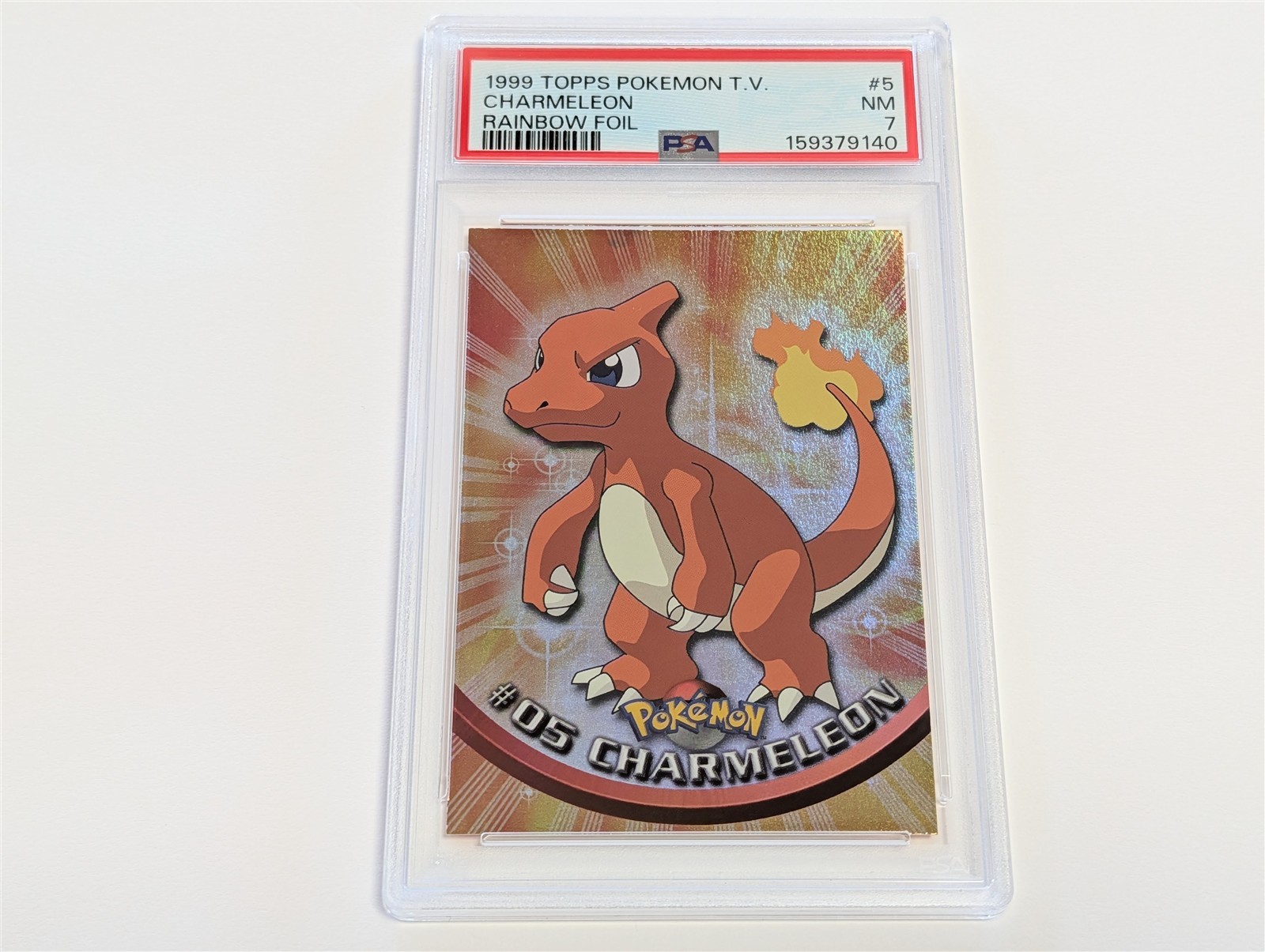 1999 Topps Pokemon TV Charmeleon Rainbow Foil #5 Series 1 Insert PSA 7 NM