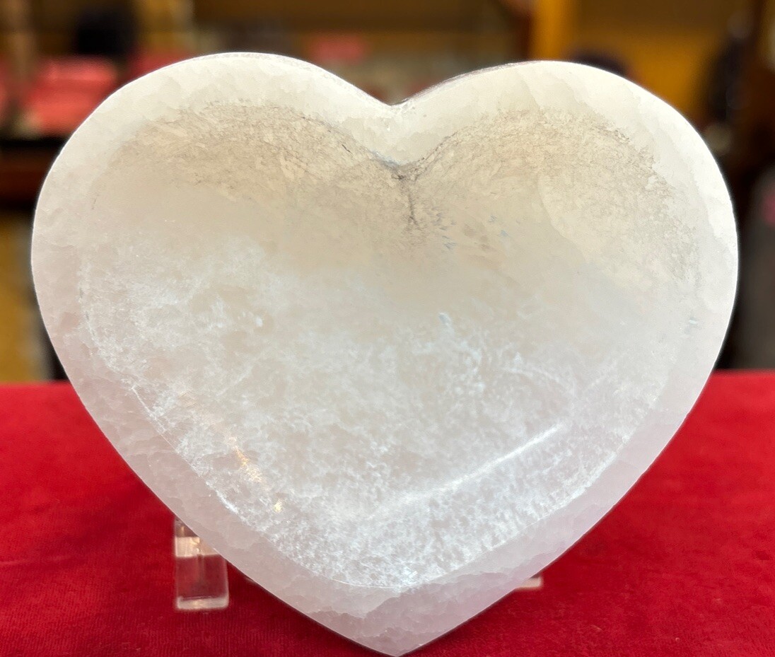 3 inch selenite Heart shaped bowl