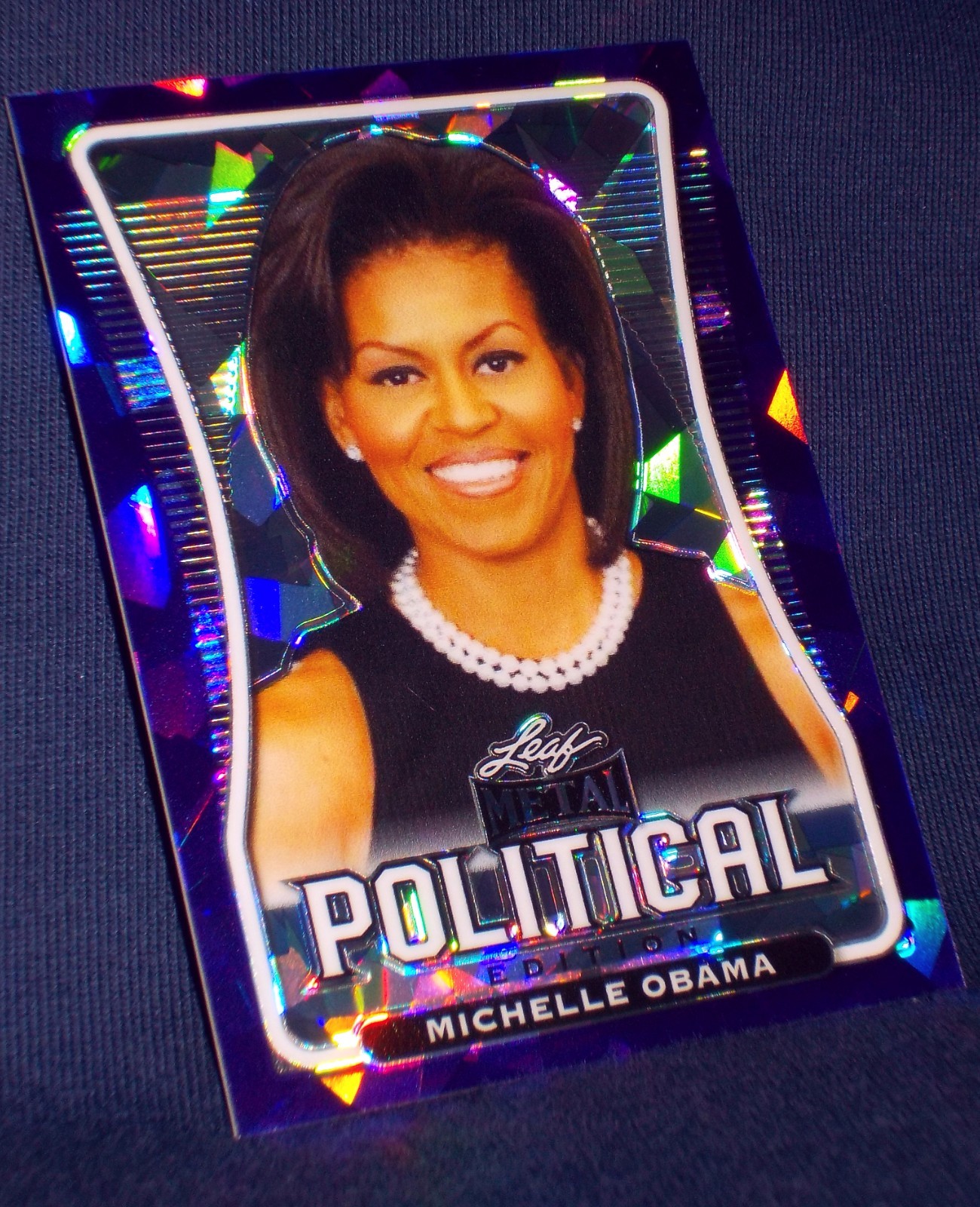 2020 Michelle Obama RARE PURPLE Crystal Ice REFRACTOR 🟣 ONLY 7 MADE Leaf Metal