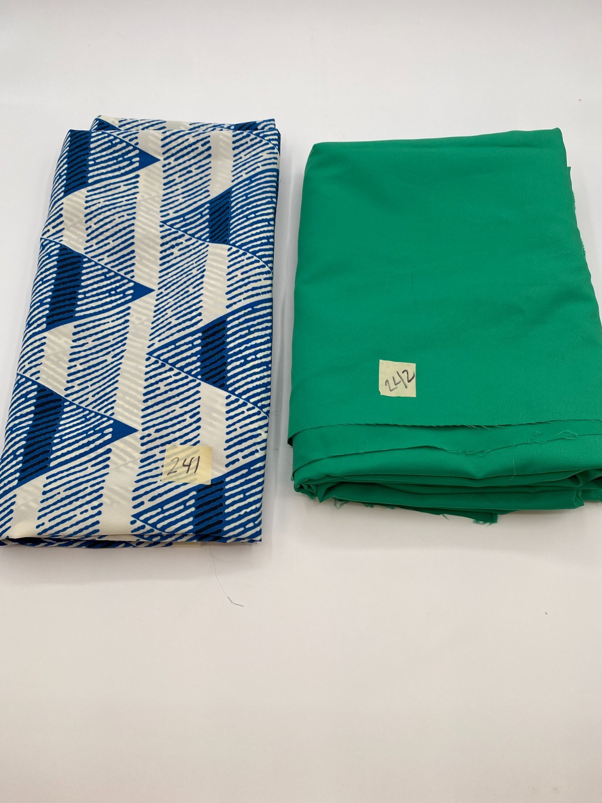 Vintage Dress Fabric Bundle Blue Green Polyester Nylon Scarf Material Sewing Lot