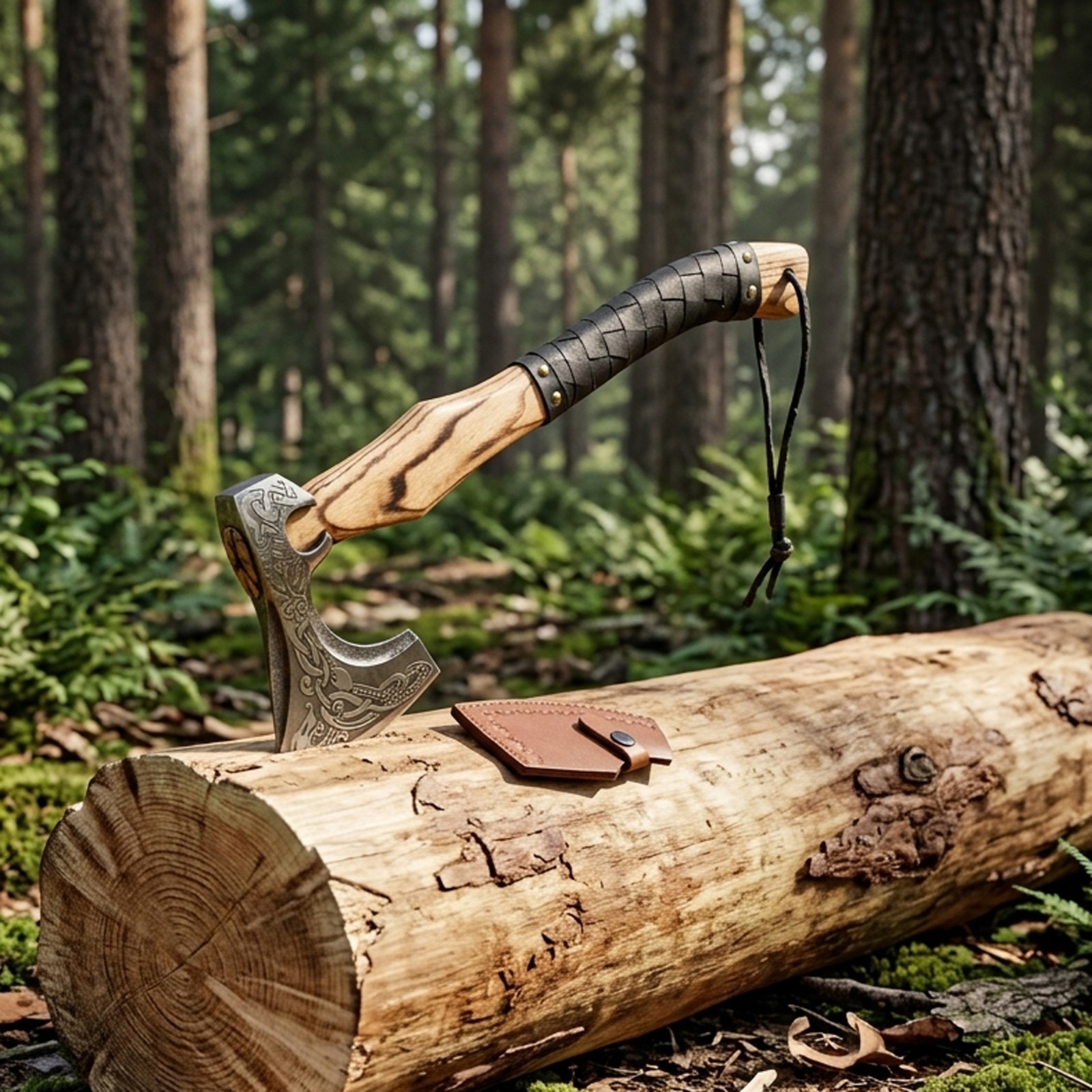 Handmade Viking Style Hatchet Knife – Custom Carbon Steel Camping Axe 18“ Inch
