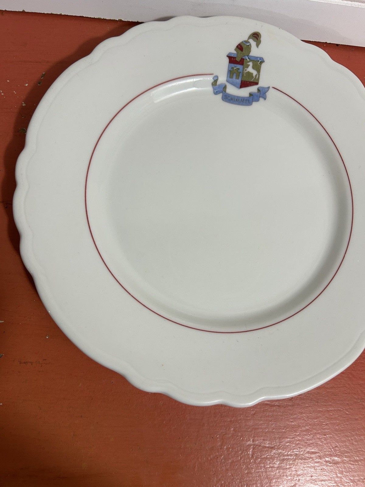 Vintage SCHIMMEL Hotel Sterling China Restaurant Ware plate coat of arms USA