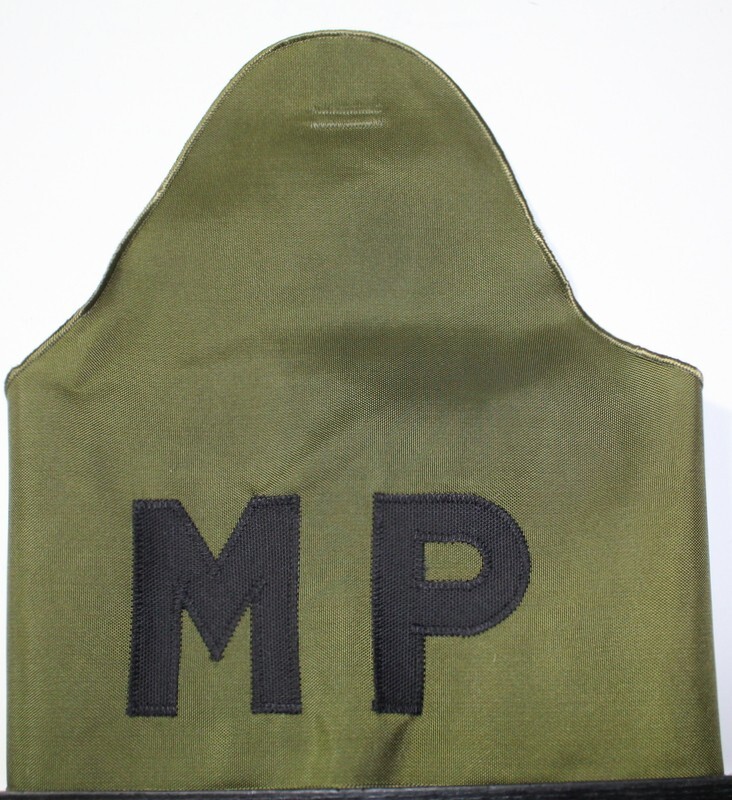US Army Military Police MP Armband Brassard OD Green with Self-Adhesive Straps