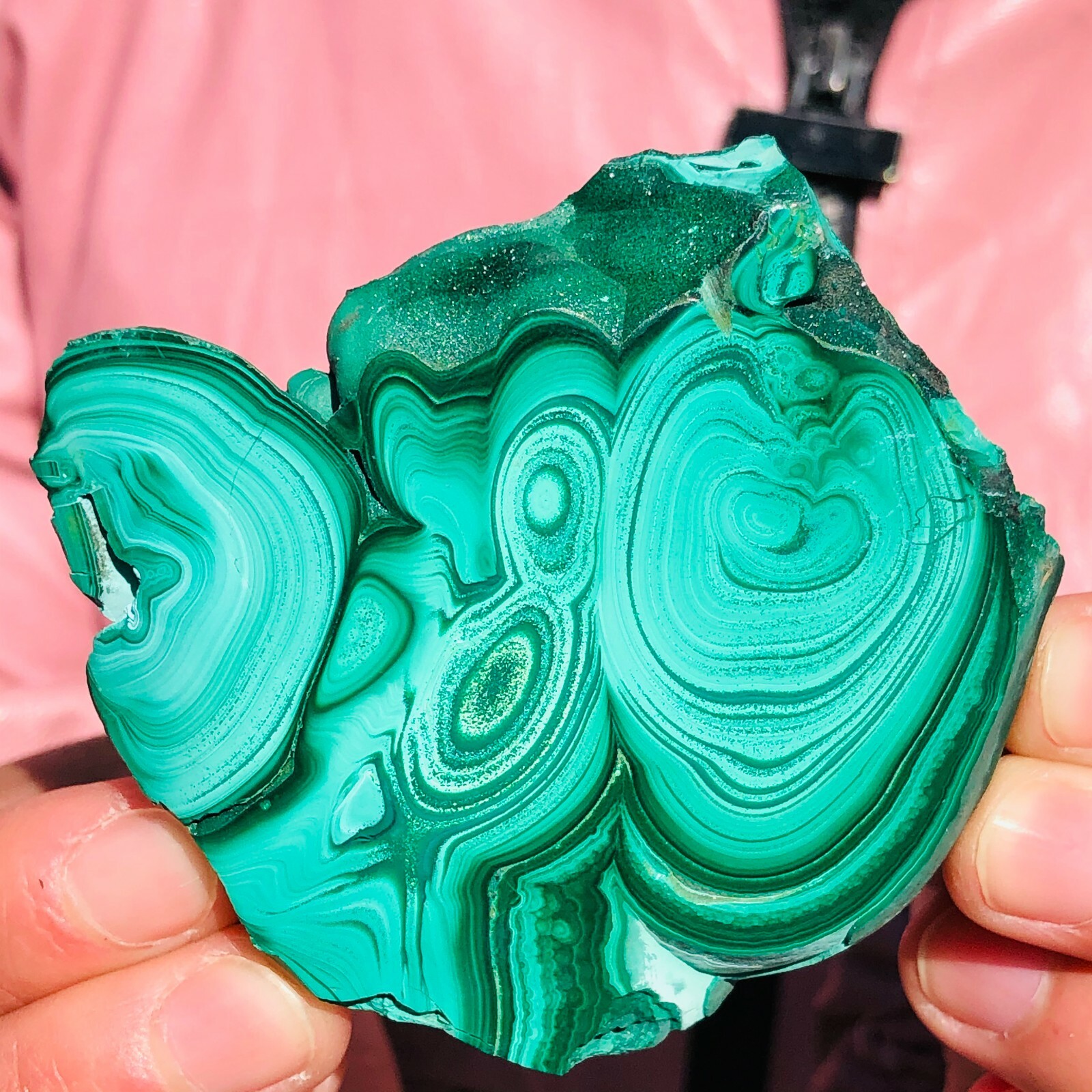 0.33LB Natural malachite slice quartz crystal luster mineral specimen heals 810