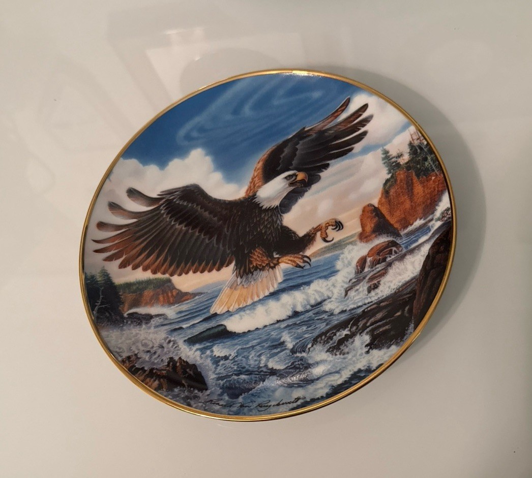 American Eagle * FOREVER FREE * Franklin Mint * Fine Porcelain * Collector Plate