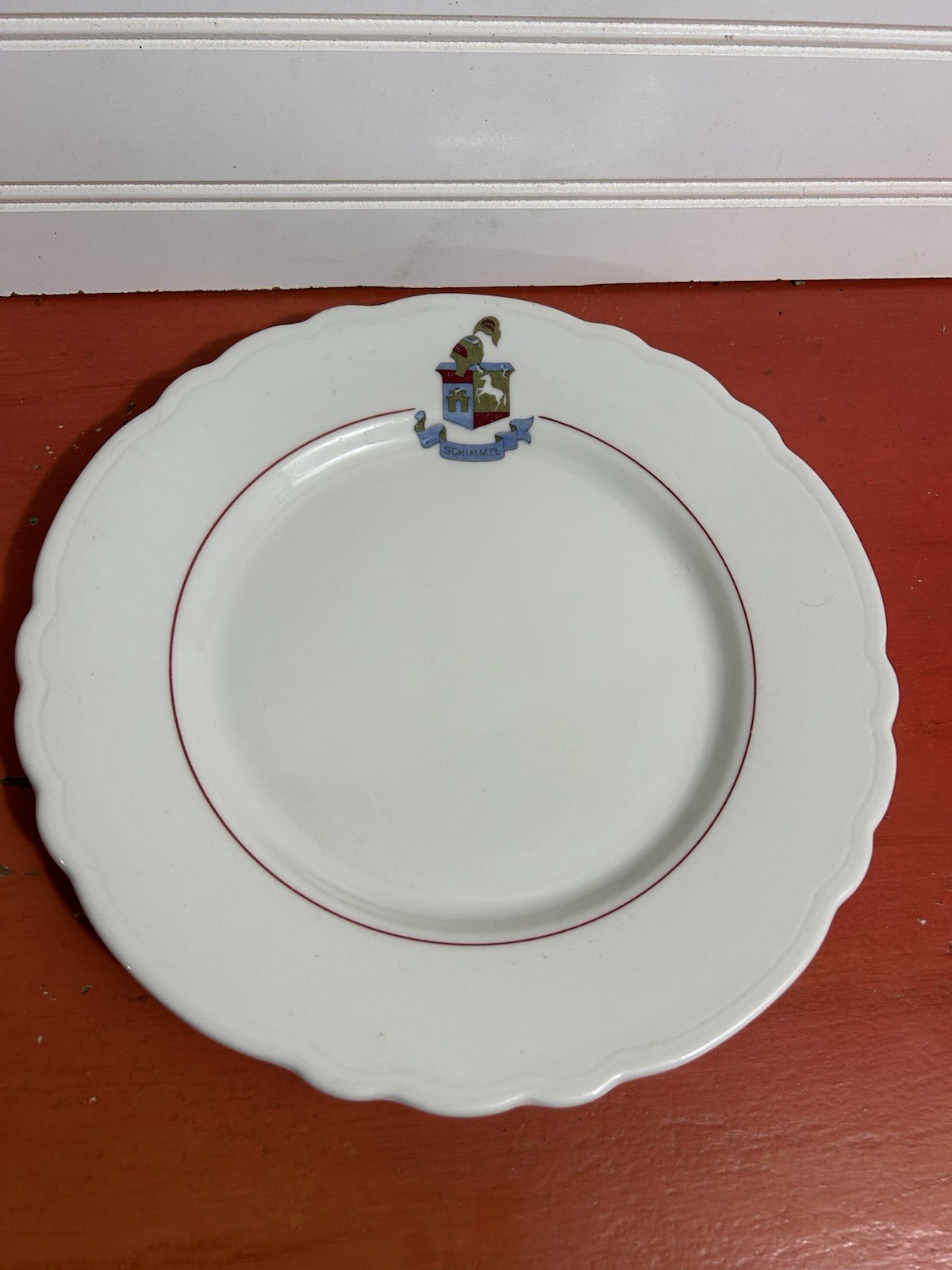 Vintage SCHIMMEL Hotel Sterling China Restaurant Ware plate coat of arms USA