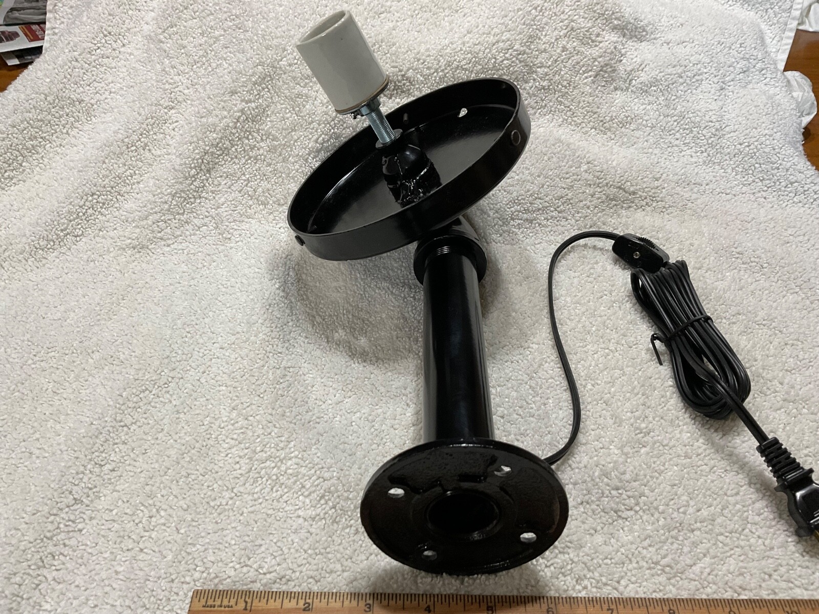 Gas Pump Globe Light Wall Mount Base new design all Metal 6” Base Black