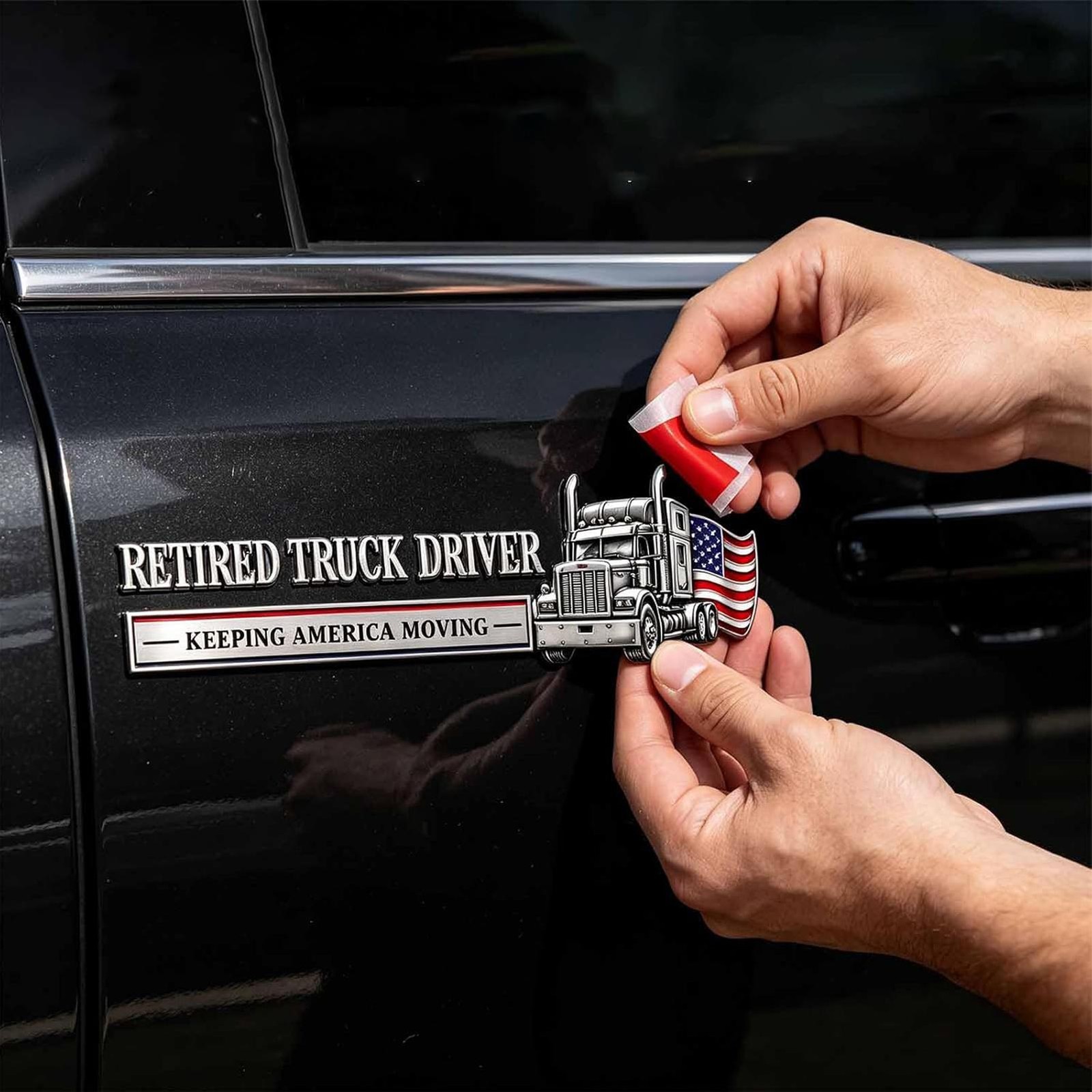 Retired Truck Driver Car Emblem Badge Universal Truck Driver Edition Emblem Car