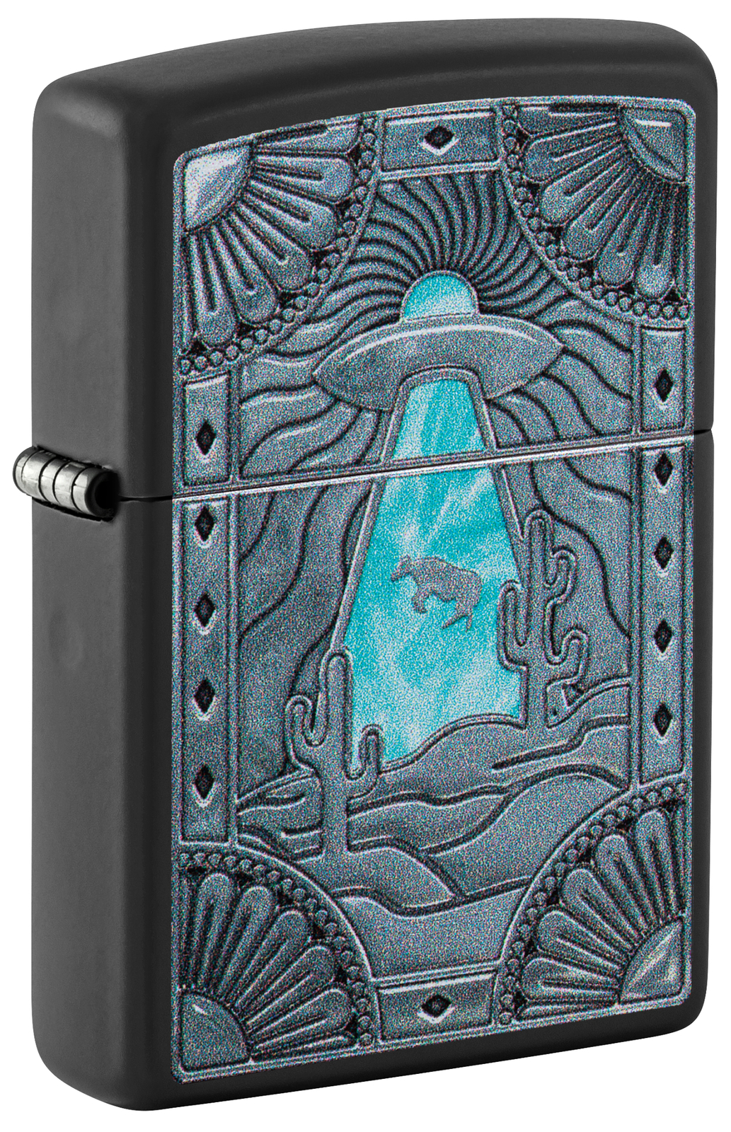 Zippo Cow Abduction Design Black Matte Windproof Lighter, 218-110390