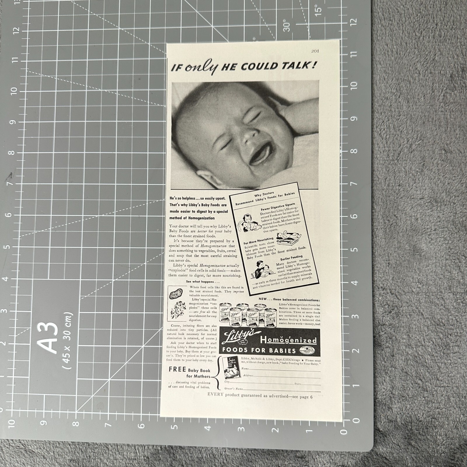 1930s Libbys Baby Food Vintage Print Ad Parenting Nursery History 1936 Retro Art