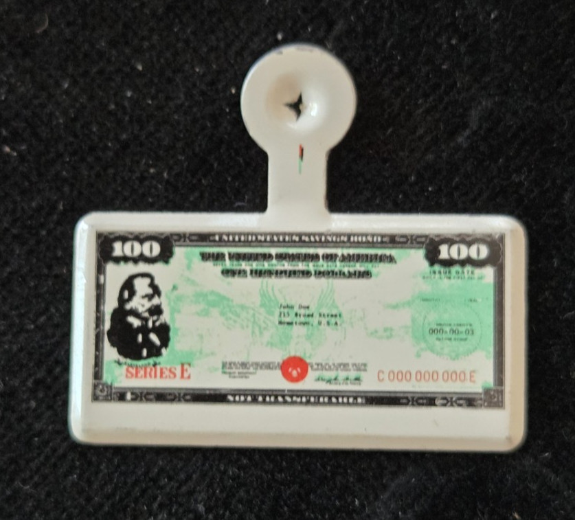 Vintage United States Savings Bond Promo Litho Metal Lapel Tab B2