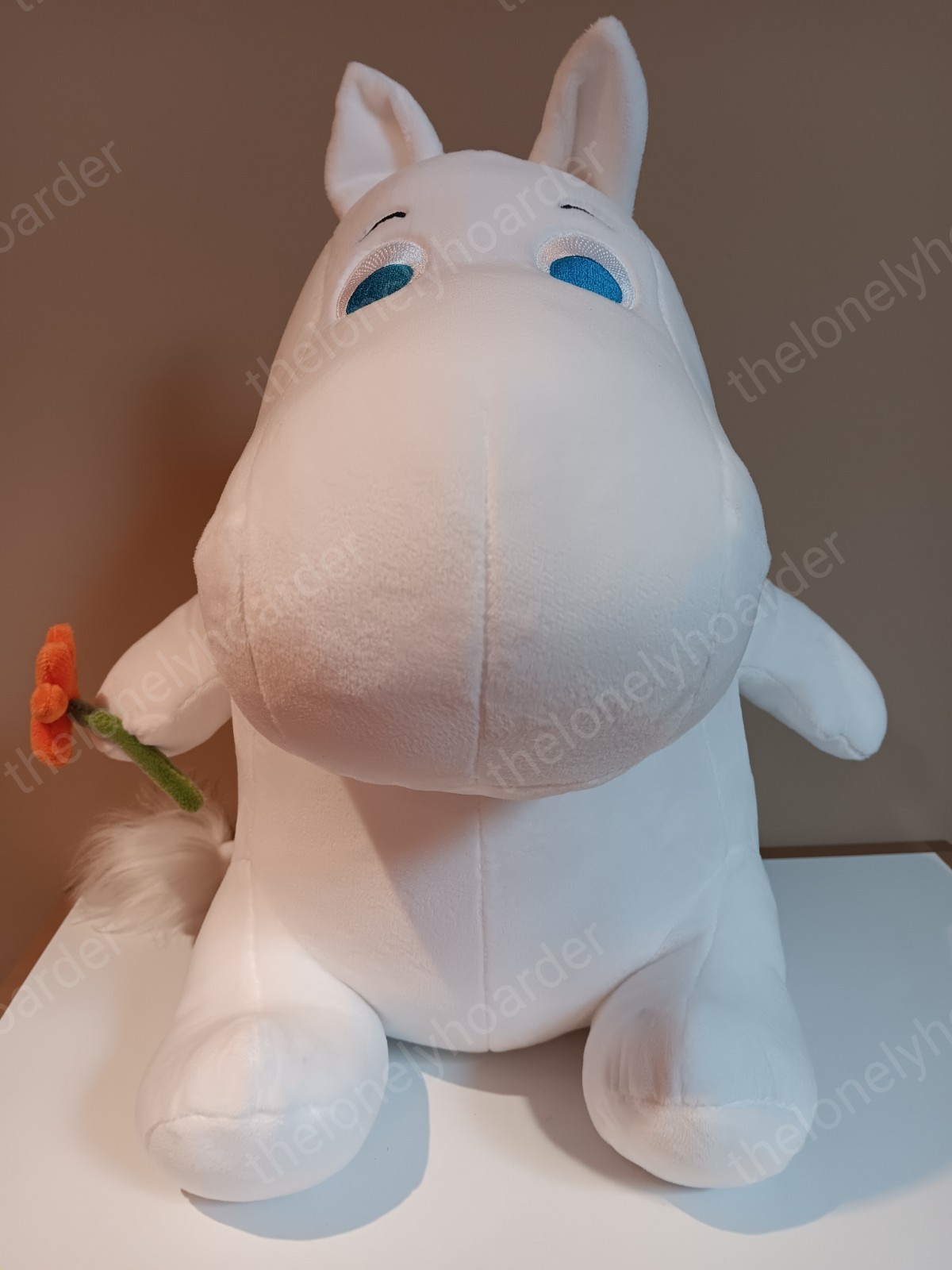 Moomin Sitting Holding Orange Flower 16” Plush New NWT US Seller