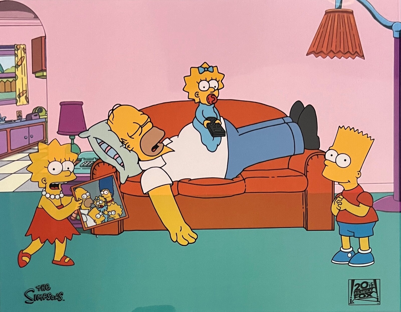 THE SIMPSONS The King of Naps Sericel Animation Art Cel 20th Century Fox 11″x14″