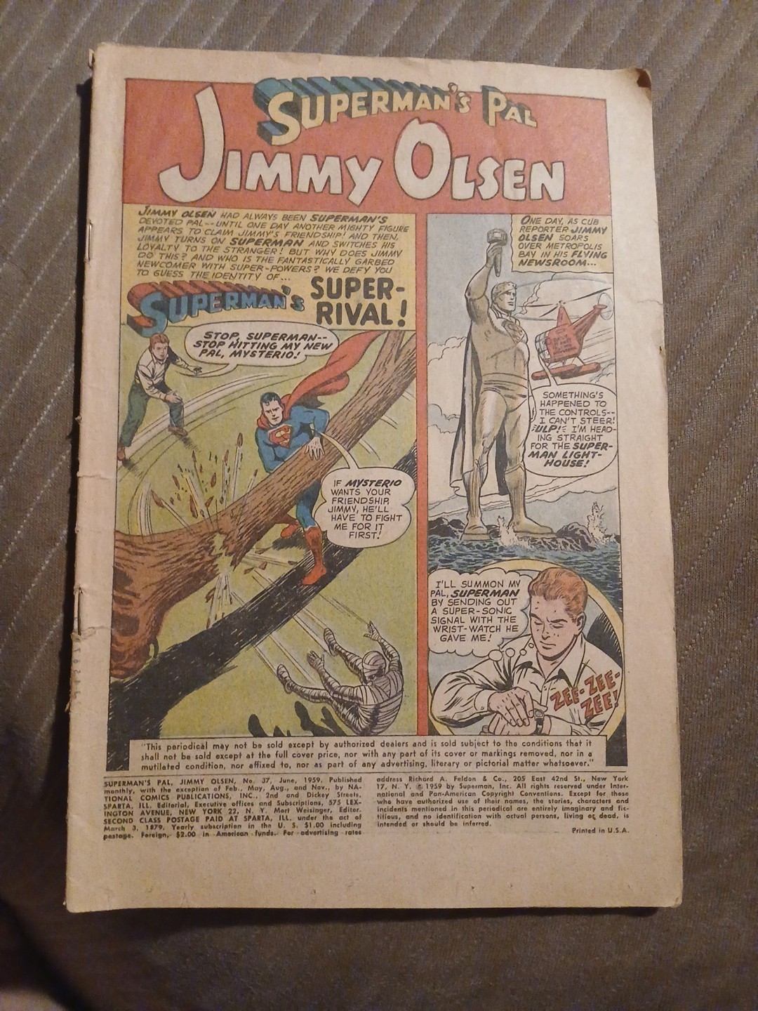 SUPERMAN’S PAL JIMMY OLSEN #37 (DC 1959) FIRST ELASTIC LAD! Silver Age Key Book