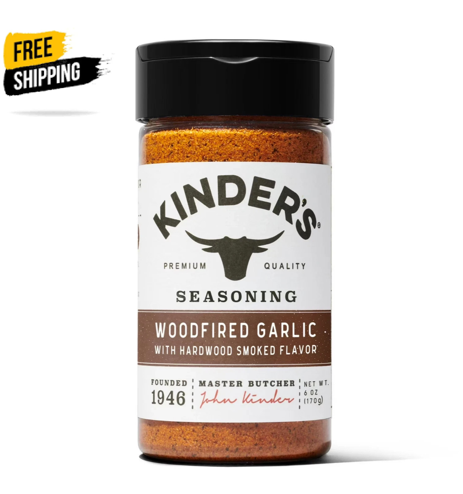 Kinder’s Woodfired Garlic Seasoning with Hardwood Smoked Flavors, 6 oz