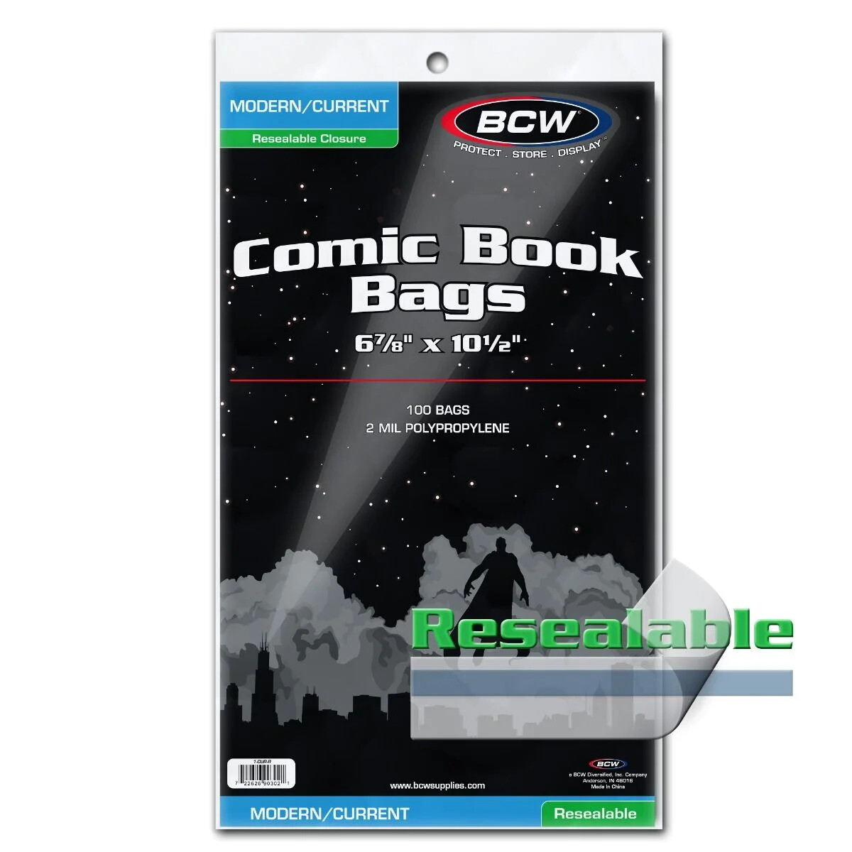 100 – BCW Current Modern Resealable 2-Mil Polypropylene Comic Book Bags!