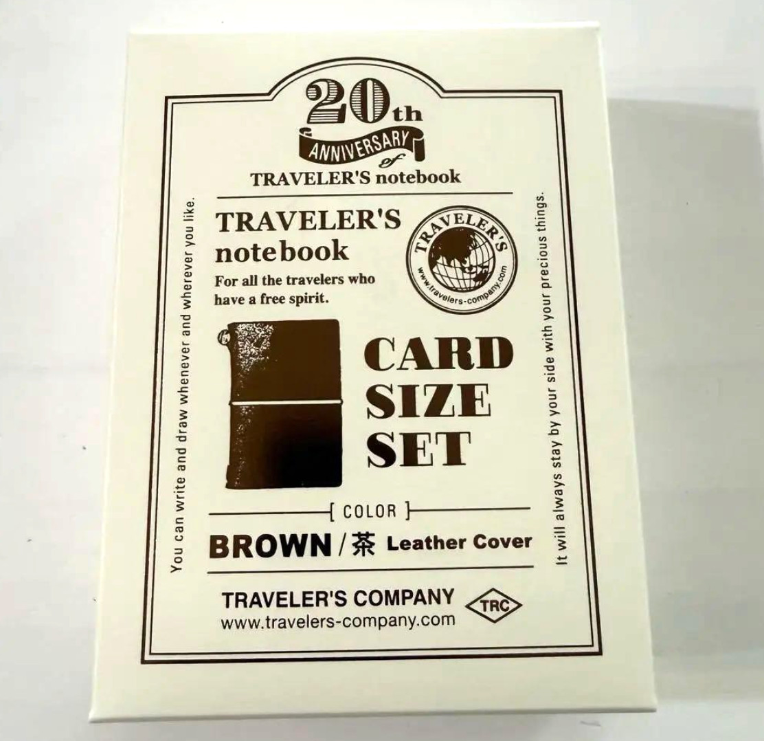 TRAVELERS Notebook Limited Card Size 20th Anniversary Set Brown JAPAN