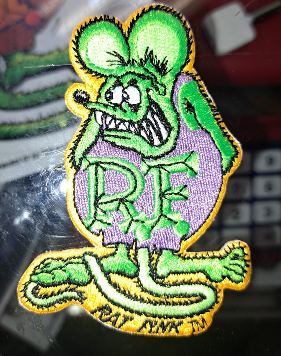 Rat Fink 3.5″ Patch Iron On Purple/Green Ed „Big Daddy“ Roth Officially Licensed